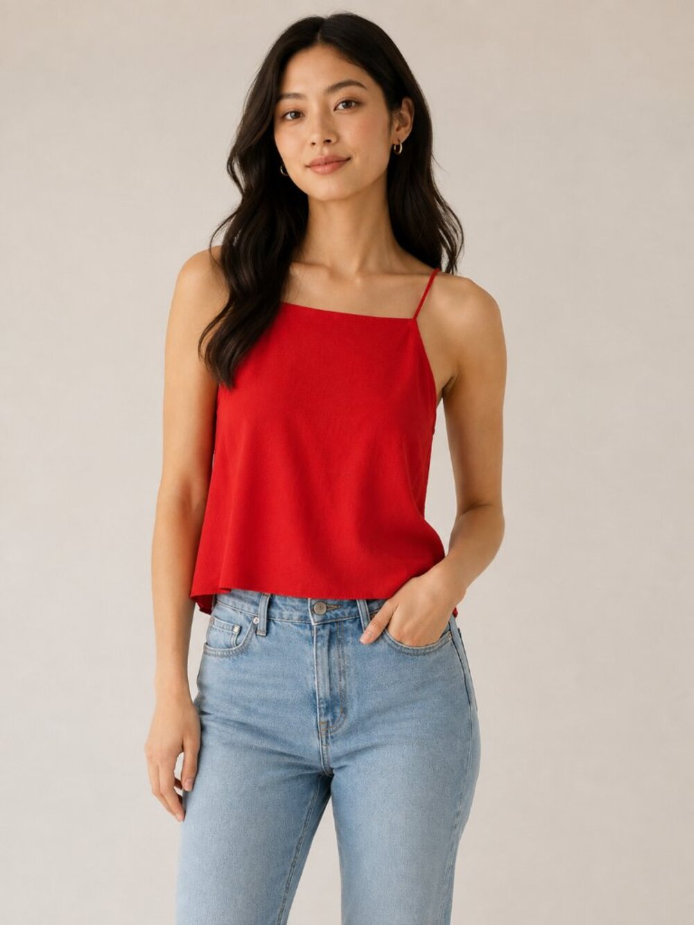 Wilfred Aritzia Red 100% Silk Camisole Tank Top Size XXS 0795